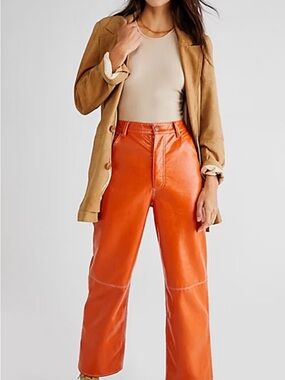 We the Free Vegan Leather Straight Leg Pants